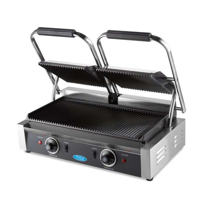 Kontaktgrill – sooniline – kahekordne grillplaat – 2 x 22 cm - Image 1