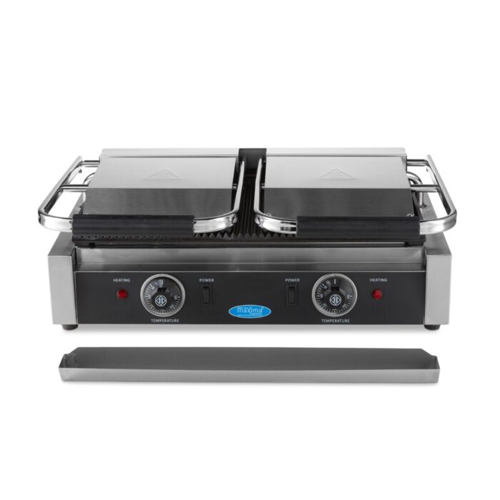 Kontaktgrill – sooniline – kahekordne grillplaat – 2 x 22 cm - Image 5