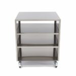 Roostevabast terasest masinalaua – 60 x 60 cm – kandevõime 120 kg – ratastel - Image 2