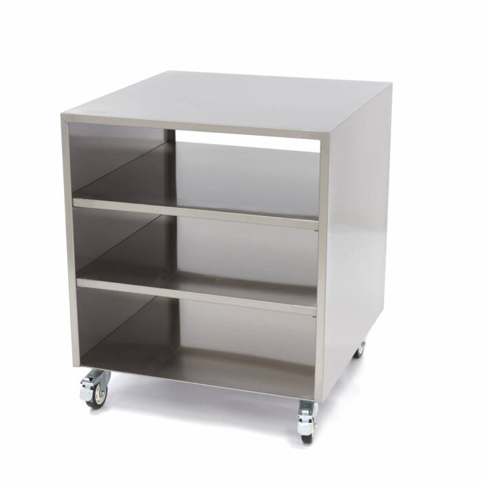Roostevabast terasest masinalaua – 60 x 60 cm – kandevõime 120 kg – ratastel - Image 1