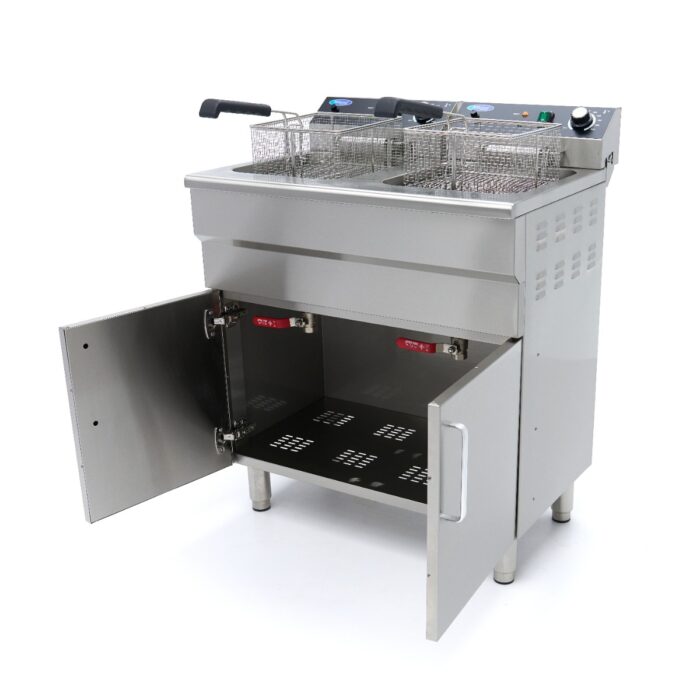Fritüür – 2 x 16 l – 2 korvi – äravoolukraani ja alusega – 230 V - Image 14