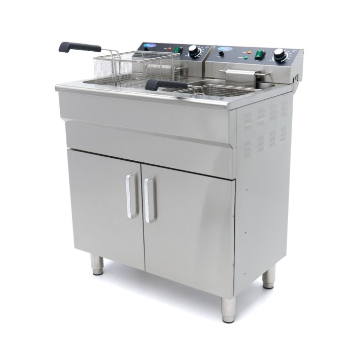 Fritüür – 2 x 16 l – 2 korvi – äravoolukraani ja alusega – 230 V - Image 2
