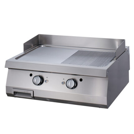 Premium-grillplaat – pooleldi sooniline kroom – kaheosaline – sügavus 90 cm – gaas