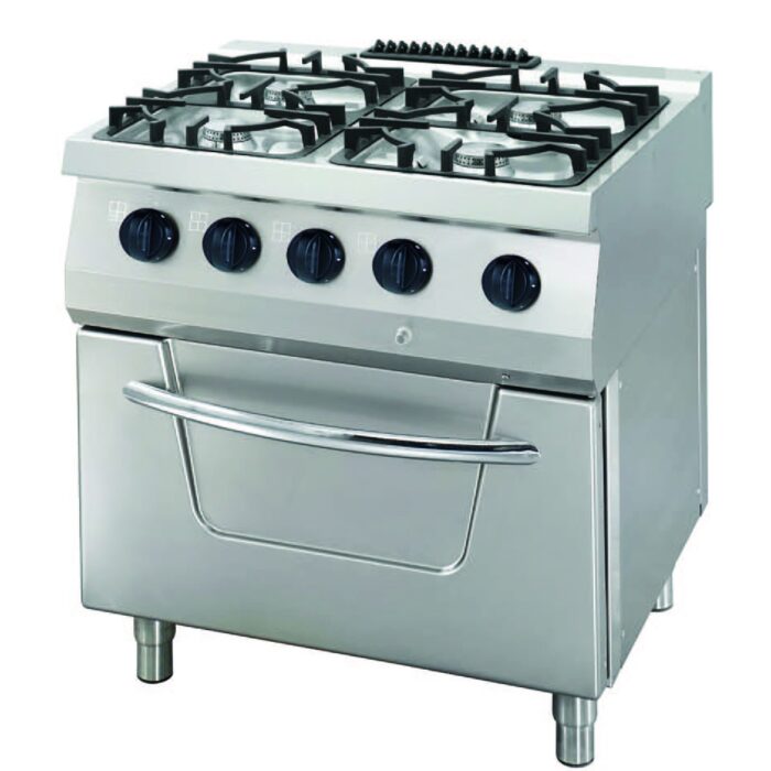 Raskete tööde pliit – 4 põletit – kahekordne – sügavus 70 cm – 31 kW – gaas, koos ahjuga - Image 1