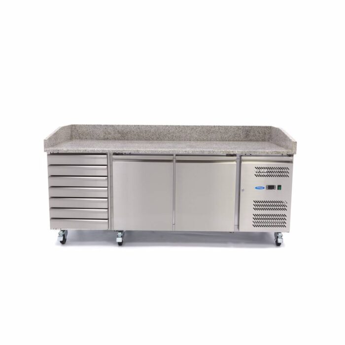 Pitsa ettevalmistamise külmik – 202 cm – 2 ust – mahutab 5 x 1/6 GN – 7 sahtlit - Image 2