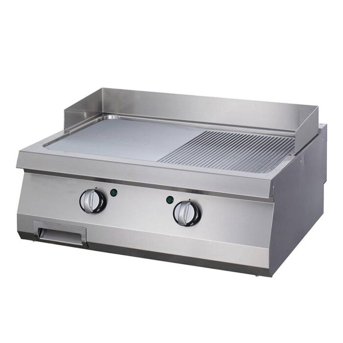 Raskete tööde jaoks mõeldud grillplaat – pooleldi sooniline kroom – kahekordne – sügavus 70 cm – elektriline - Image 1