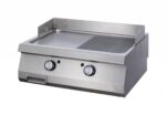 Raskete tööde jaoks mõeldud grillplaat – pooleldi soonitud kroom – kahekordne – sügavus 70 cm – gaas