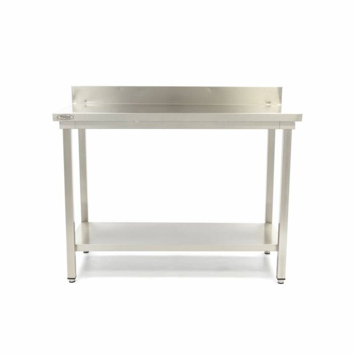 Roostevabast terasest laud – 180 x 70 cm – reguleeritav kõrgus – tagaseinaga - Image 1