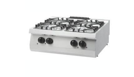 Raskete tööde pliit – 4 põletit – kahekordne pliit – sügavus 70 cm – 30 kW – gaas
