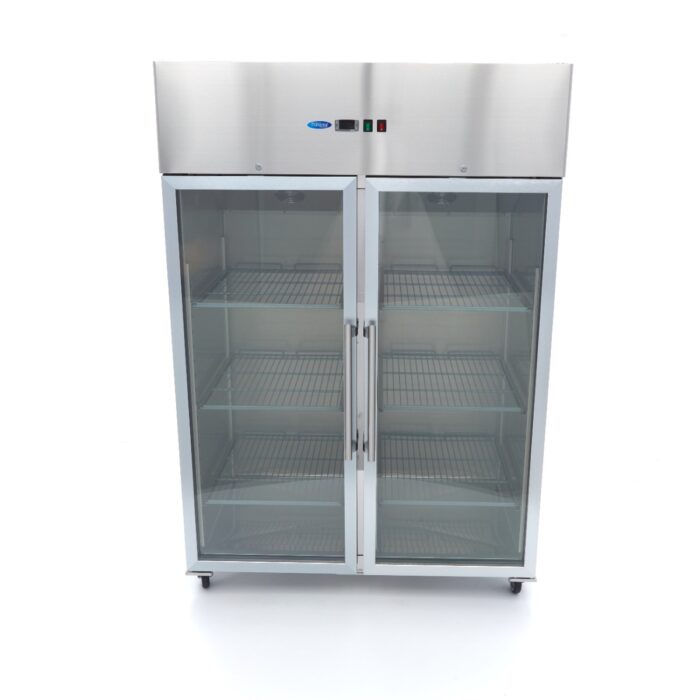 Külmik – 1200 l – 6 reguleeritavat riiulit (2/1GN) – roostevaba teras – klaasuksega - Image 2