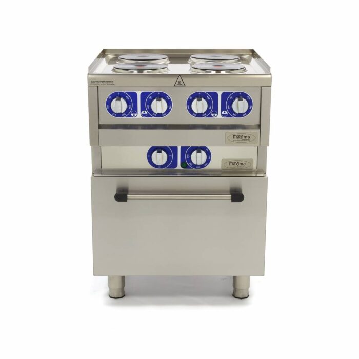Tööstuslik pliit – 4 põletit – elektriline – kahekordne – sügavus 60 cm – ahjuga - Image 2