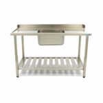 Nõudepesumasina laud – 160 x 75 cm – vasakpoolne – valamu ja tagaseinaga – koos hoiustamisriiuliga - Image 2