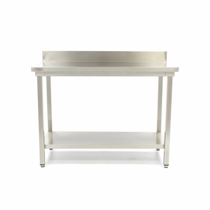 Roostevabast terasest laud – 180 x 60 cm – reguleeritav kõrgus – tagaseinaga ja riiuliga - Image 2