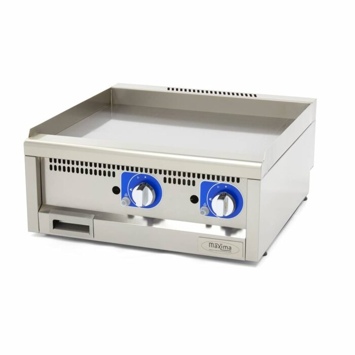 Tööstusliku kvaliteediga grillplaat – sile – kaheosaline – sügavus 60 cm – gaas - Image 1