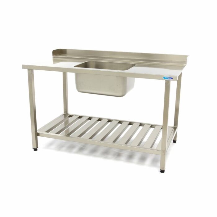 Nõudepesumasina laud – 160 x 75 cm – paremal – valamu ja tagaseinaga – koos hoiuruumiga - Image 1
