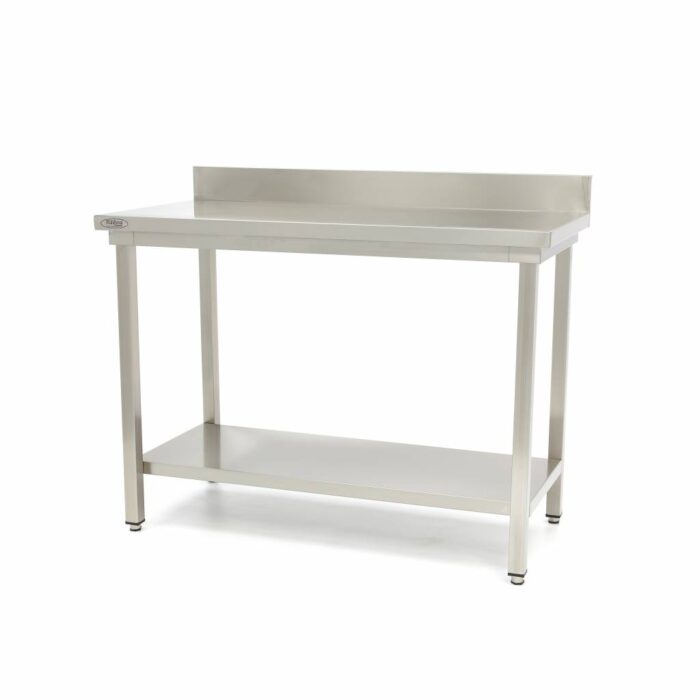 Roostevabast terasest laud – 120 x 60 cm – reguleeritav kõrgus – tagaseinaga ja hoiuruumiga - Image 1