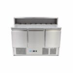 Pitsa ettevalmistamise külmik – 137 cm – 3 ust – mahutab 8 x 1/6 GN – roostevabast terasest kate - Image 2