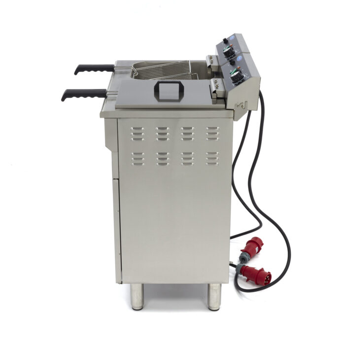 Fritüür – 2 x 16 l – 2 korvi – äravoolukraani ja alusega – 400 V - Image 3