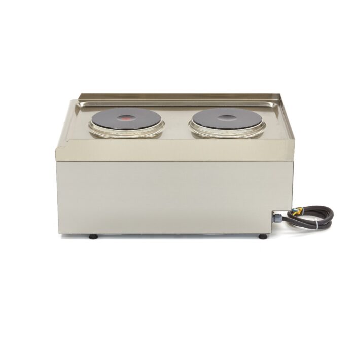 Tööstuslik pliit – 2 põletit – üheosaline – sügavus 60 cm – elektriline - Image 3