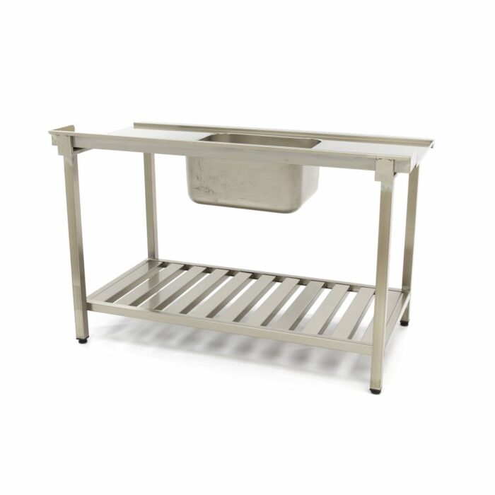 Nõudepesumasina laud – 160 x 75 cm – vasakpoolne – valamu ja tagaseinaga – koos hoiustamisriiuliga - Image 4