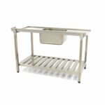 Nõudepesumasina laud – 160 x 75 cm – paremal – valamu ja tagaseinaga – koos hoiuruumiga - Image 4