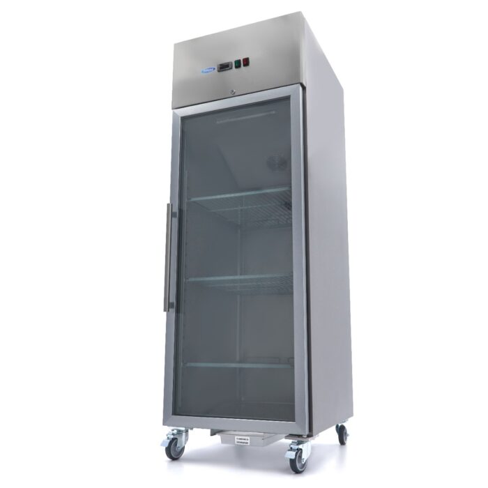 Külmik – 700 l – 3 reguleeritavat riiulit (2/1GN) – roostevaba teras – klaasuksega - Image 1
