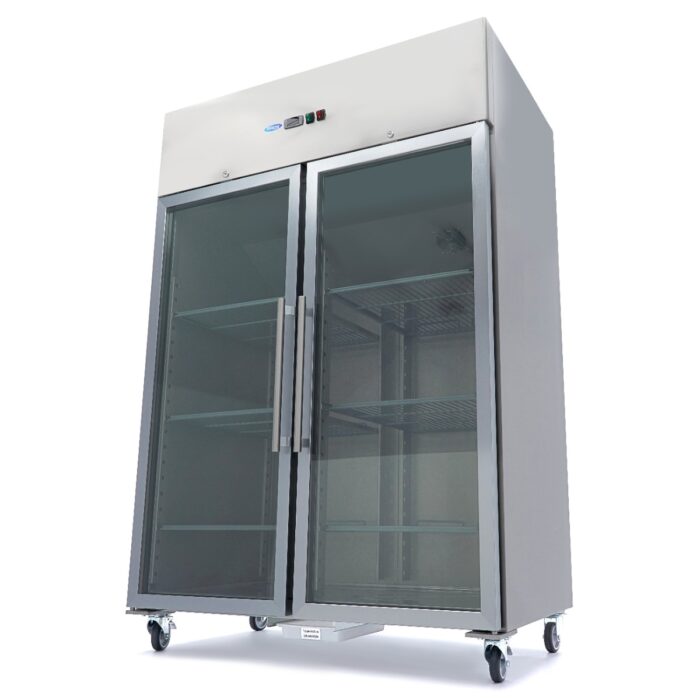 Külmik – 1200 l – 6 reguleeritavat riiulit (2/1GN) – roostevaba teras – klaasuksega - Image 1