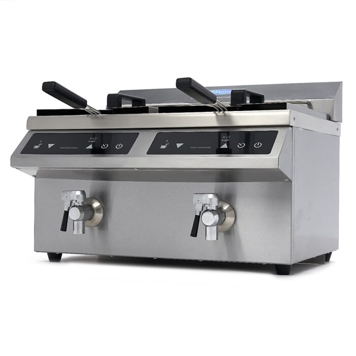 Fritüürpann – 2 x 8 l – 2 korvi – äravoolukraaniga – induktsioon - Image 1