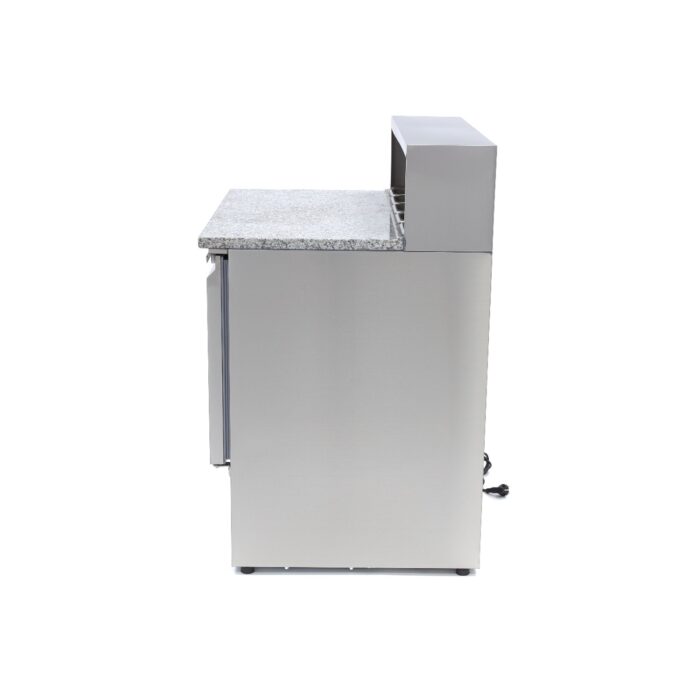 Pitsa ettevalmistamise külmik – 90 cm – 2 ust – mahutab 5 x 1/6 GN – roostevabast terasest kate - Image 3