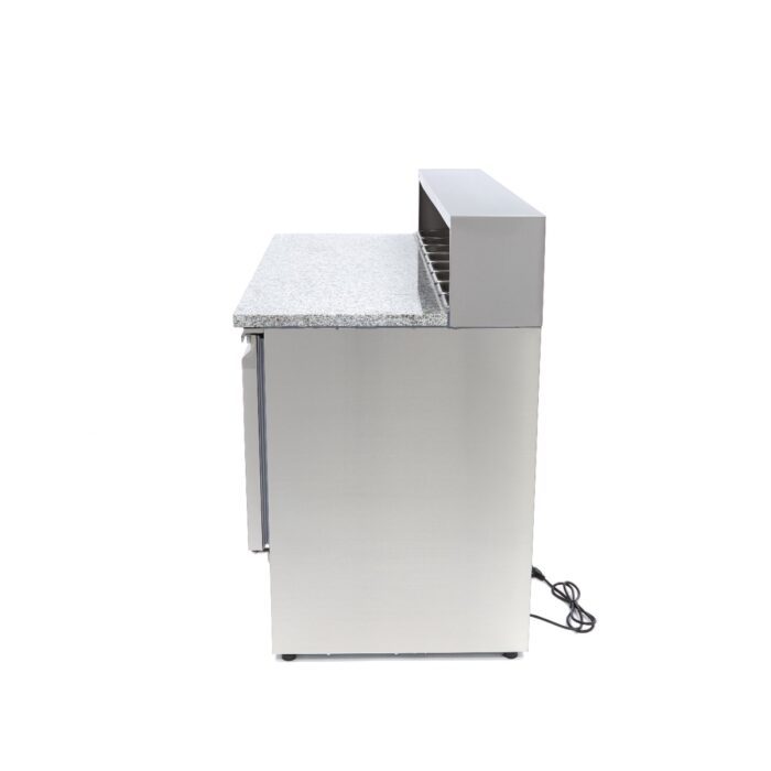 Pitsa ettevalmistamise külmik – 137 cm – 3 ust – mahutab 8 x 1/6 GN – roostevabast terasest kate - Image 3