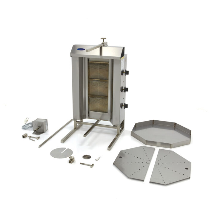 Kebabi grill – 3 põletit – 30 kg liha – gaas - Image 5