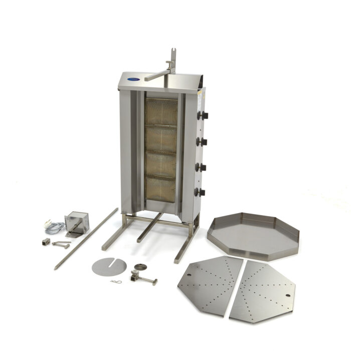 Kebabi grill – 4 põletit – 50 kg liha – gaas - Image 5