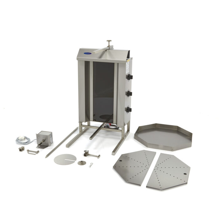 Kebabi grill – 3 põletit – 30 kg liha – elektriline - Image 5