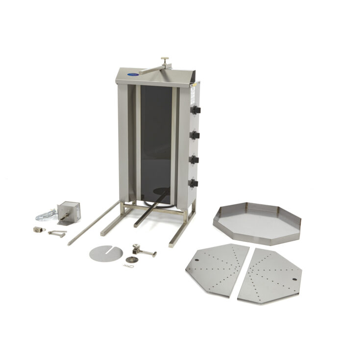 Kebabi grill – 4 põletit – 50 kg liha – elektriline - Image 5