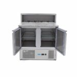 Pitsa ettevalmistamise külmik – 90 cm – 2 ust – mahutab 5 x 1/6 GN – roostevabast terasest kate - Image 5