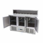 Pitsa ettevalmistamise külmik – 137 cm – 3 ust – mahutab 8 x 1/6 GN – roostevabast terasest kate - Image 6