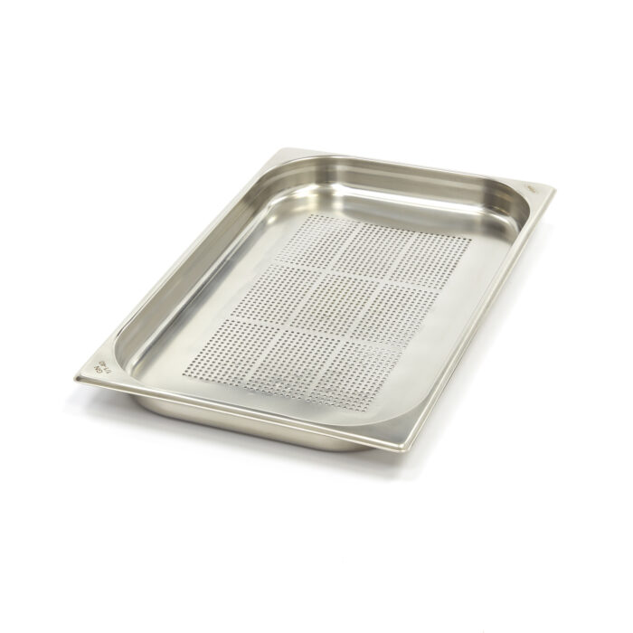 Gastronormi konteiner – 1/1 GN – sügavus 4 cm – roostevaba teras – perforeeritud - Image 1