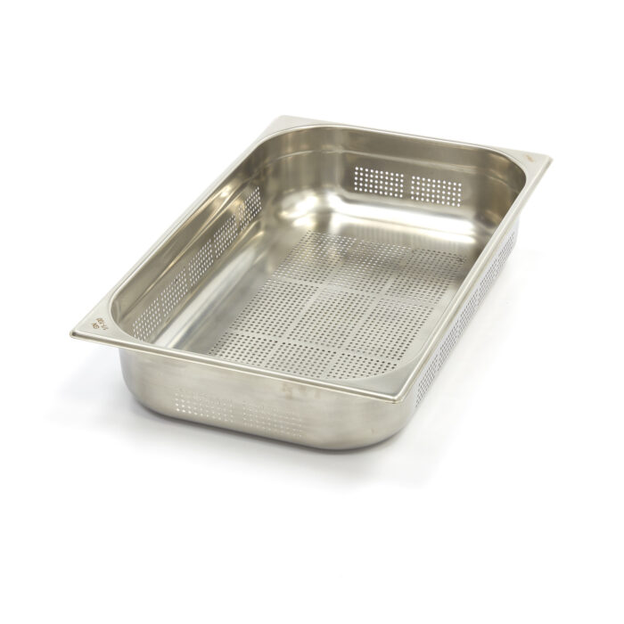 Gastronormi konteiner – 1/1 GN – sügavus 10 cm – roostevaba teras – perforeeritud - Image 1