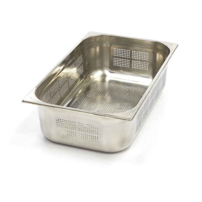 Gastronormi konteiner – 1/1 GN – sügavus 15 cm – roostevaba teras – perforeeritud - Image 1