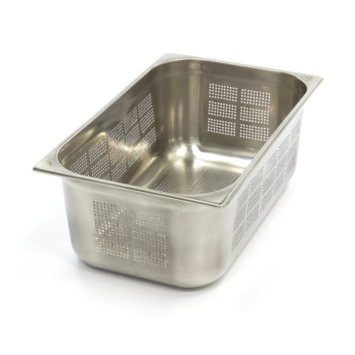 Gastronormi konteiner – 1/1 GN – sügavus 20 cm – roostevaba teras – perforeeritud - Image 1