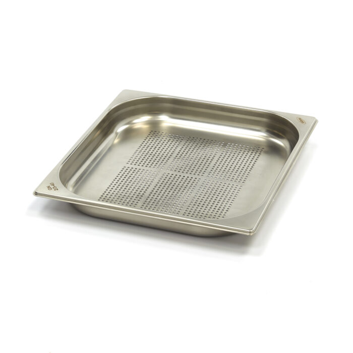 Gastronormi konteiner – 2/3 GN – sügavus 4 cm – roostevaba teras – perforeeritud - Image 1